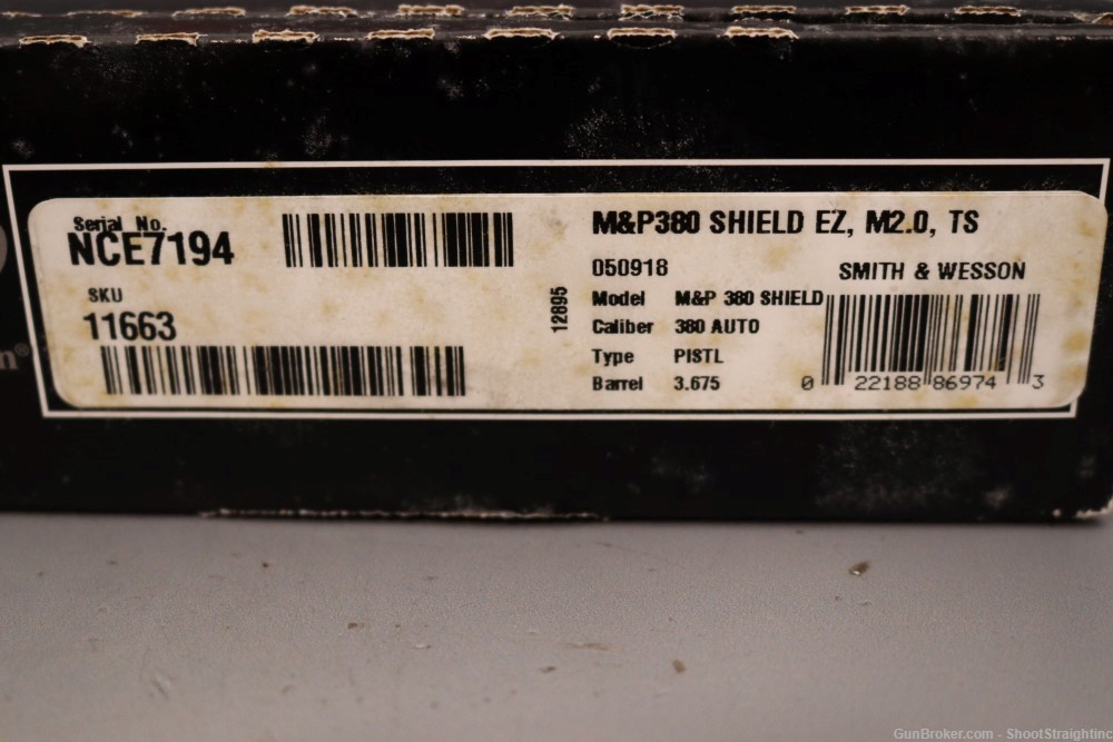 Smith & Wesson M&P380 Shield EZ TS .380 ACP 3.675"bbl w/Box -img-1