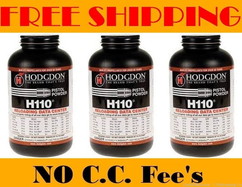 Hodgdon H110 Spherical Shotshell & Handgun Powder (3) 1-lb Bottle -img-0