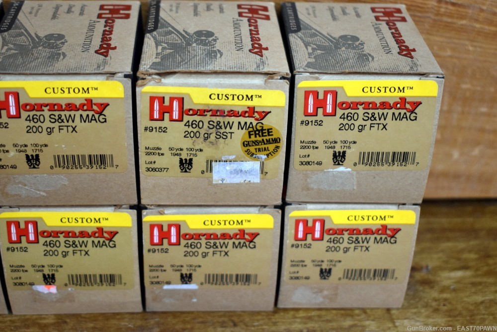 Hornady Custom 9152 .460 S&W Magnum 200 GR FTX 200 Rounds of Ammo-img-2