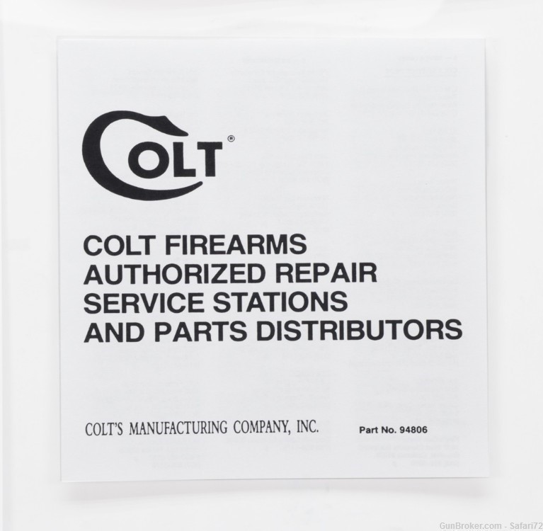 Colt MK IV/Series 80 & 90 Pistols 2007 Manual, Repair Station List, Etc.-img-2