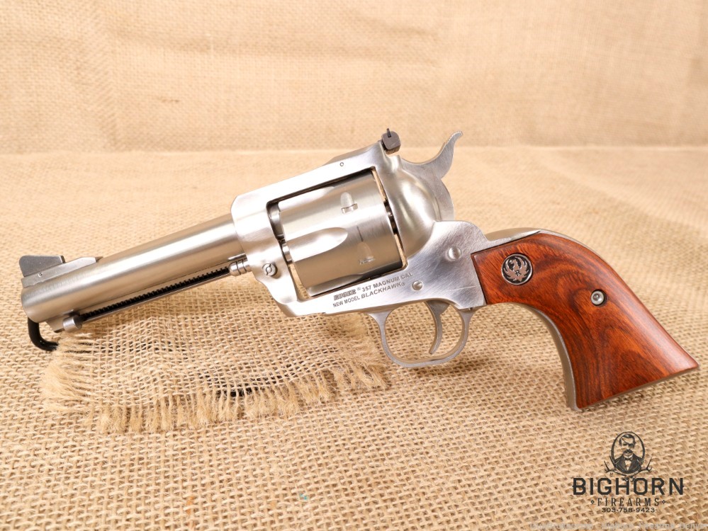 Ruger New Model Blackhawk 6-Shot Satin Stainless .357mag 4.62" SA Revolver-img-0
