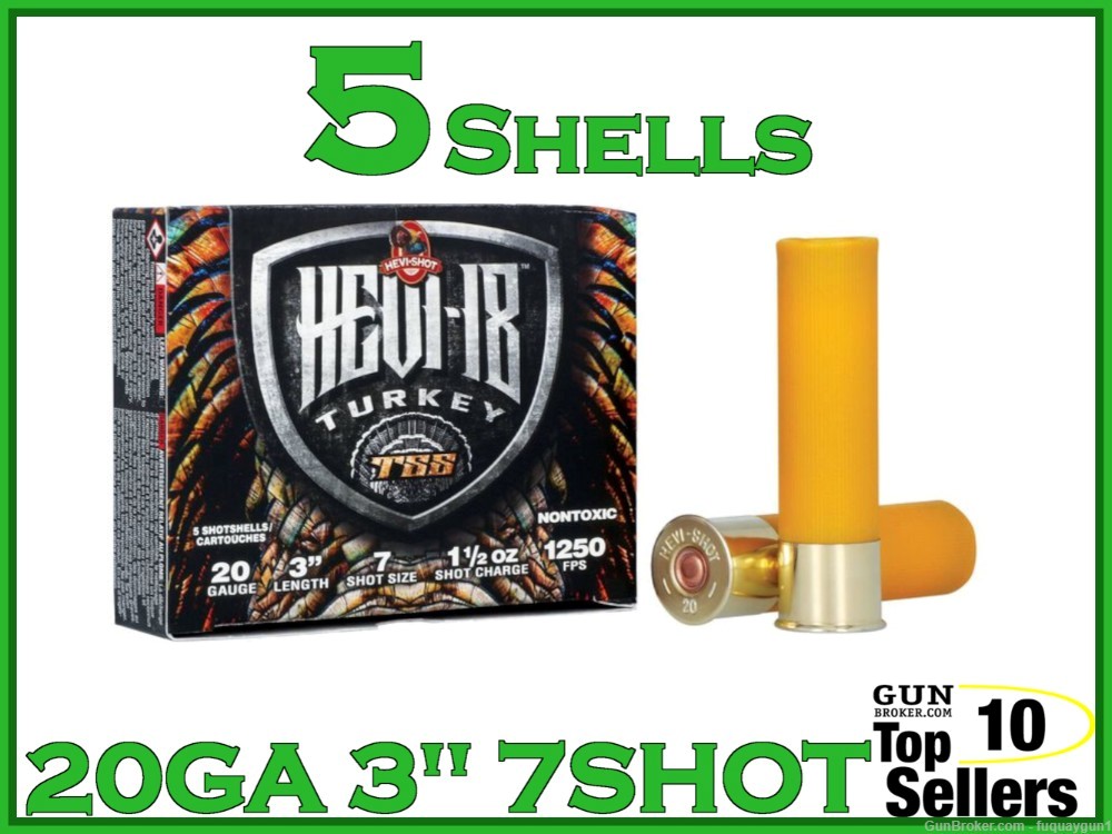 Hevi-Shot Turkey TSS 3" 20 GA #7 Shot HS7007 5CT-img-0