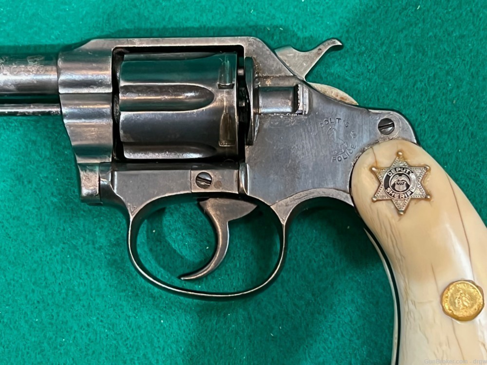 Pair of COLT Pistols in .32 w/ REAL Ivory grips and Mexican Gold coins -img-42