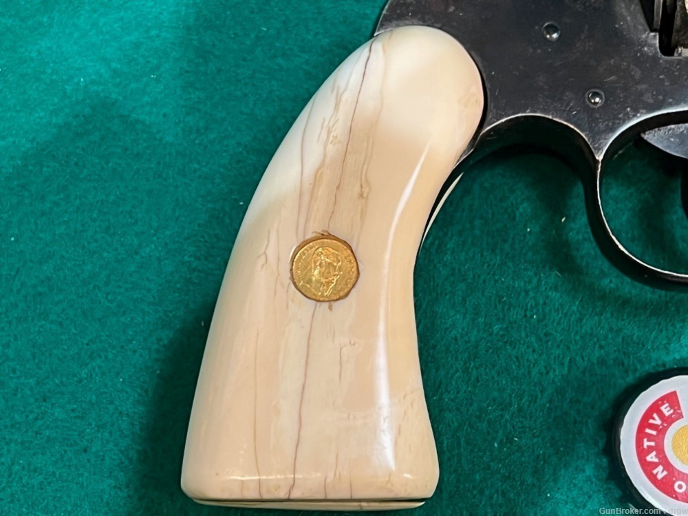 Pair of COLT Pistols in .32 w/ REAL Ivory grips and Mexican Gold coins -img-6