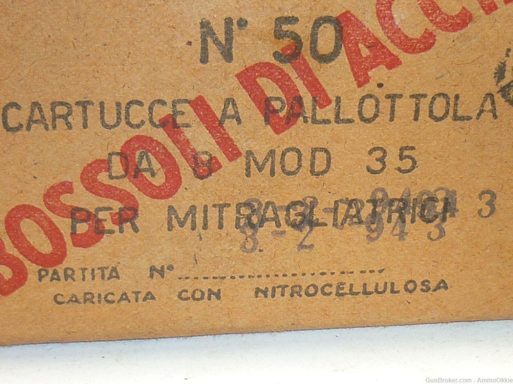 5rd - 8x59 BREDA - ITALIAN WW2 - Mod 1937 - Brass or Steel Cased - 8x59RB-img-6