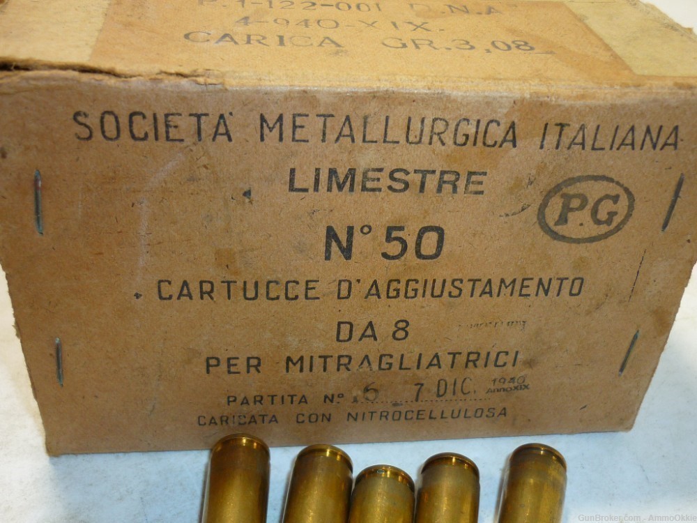 5rd - 8x59 BREDA - ITALIAN WW2 - Mod 1937 - Brass or Steel Cased - 8x59RB-img-18