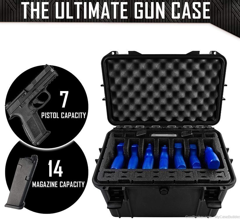 7 Pistol 14 Magazine DORO Heavy Duty Case w/ Black TopGuard Foam-img-3