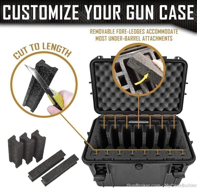 7 Pistol 14 Magazine DORO Heavy Duty Case w/ Black TopGuard Foam-img-7