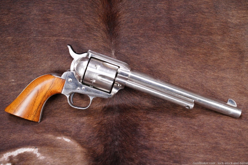 Uberti Iver Johnson Cattleman Nickel .45 Colt 7.5” Single Action Revolver-img-2