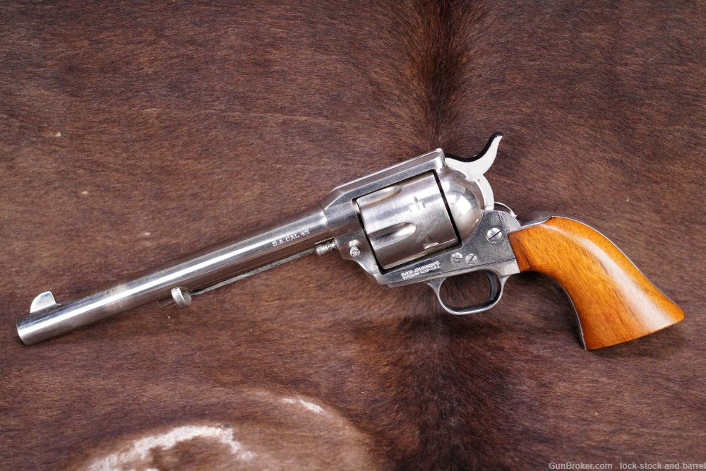 Uberti Iver Johnson Cattleman Nickel .45 Colt 7.5” Single Action Revolver-img-3