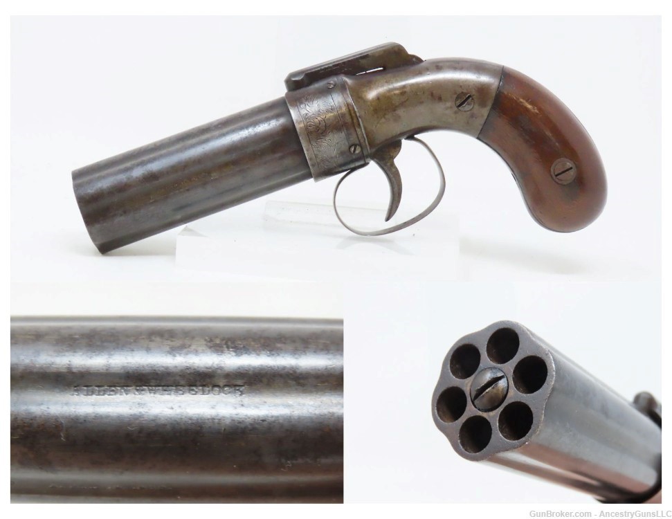 c1850s ALLEN & WHEELOCK PEPPERBOX Revolver CIVIL WAR BRIGHAM YOUNG  Antique-img-0