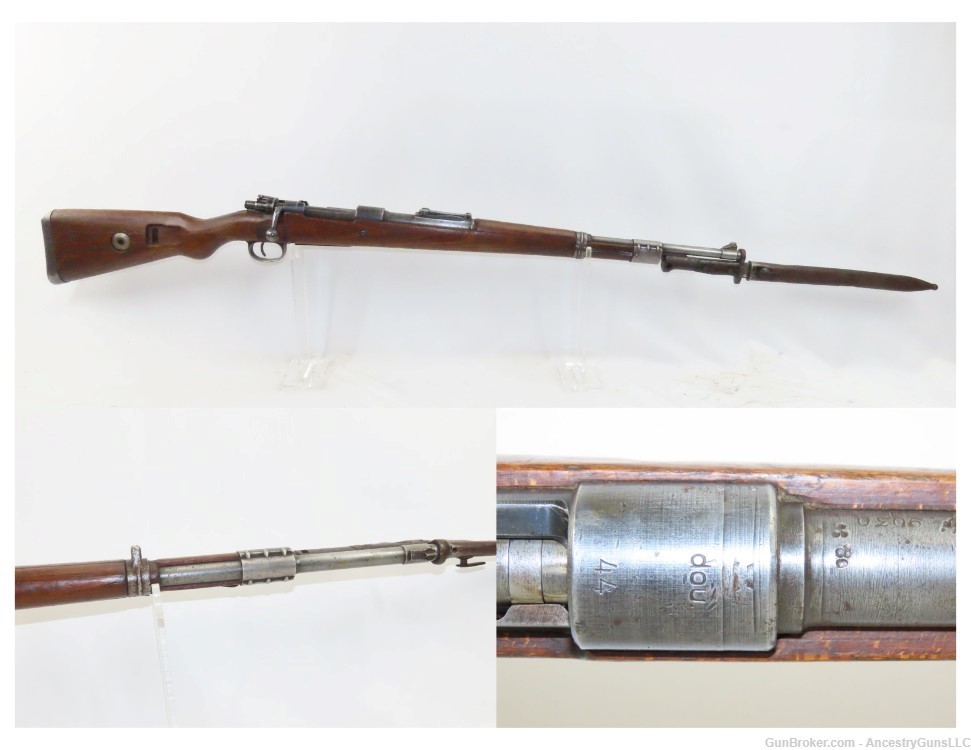WW II German WAFFENWERKE BRUNN “dou/1944” Code MAUSER K98 Rifle C&R BAYONET-img-0