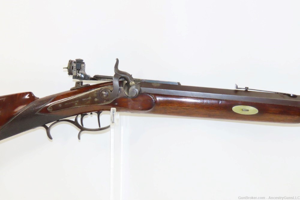 Antique JOHN WURFFLEIN .415 Caliber Percussion TARGET Rifle Schuetzen Phila-img-3