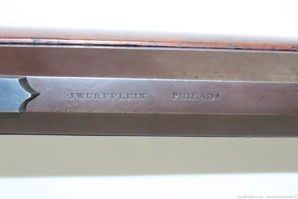 Antique JOHN WURFFLEIN .415 Caliber Percussion TARGET Rifle Schuetzen Phila-img-8