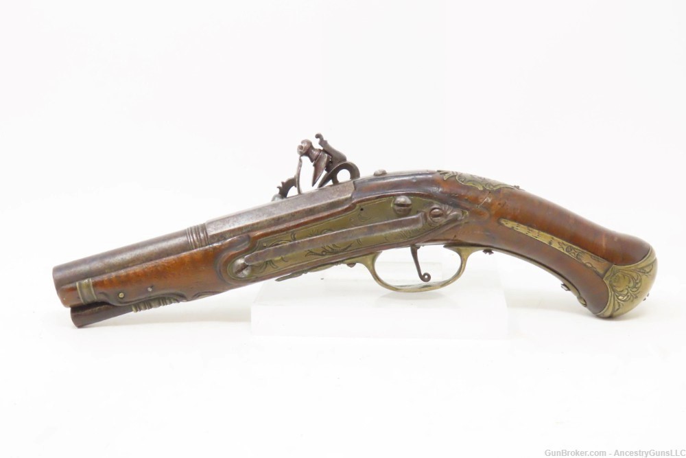c1700s BRESCIAN ITALIAN Style Antique .50 Cal. FLINT SNAPHAUNCE Belt Pistol-img-12