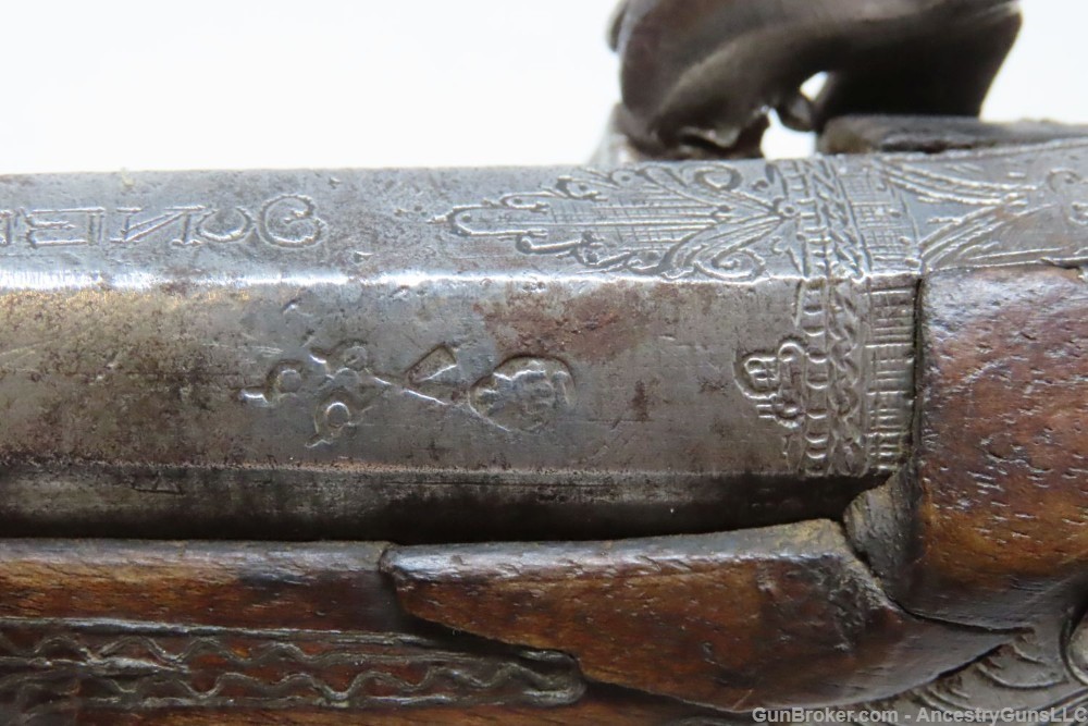 ENGRAVED and SILVER INLAID Antique RUSSIAN Percussion .54 Cal. BELT Pistol-img-15