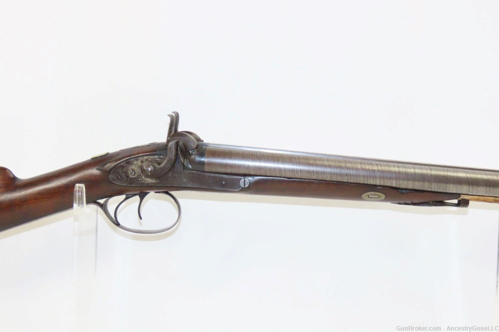 Antique CASED & Engraved MANTON Percussion DOUBLE BARREL SxS HAMMER Shotgun-img-17