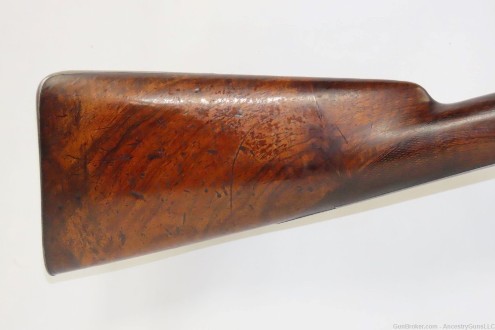 Antique CASED & Engraved MANTON Percussion DOUBLE BARREL SxS HAMMER Shotgun-img-16