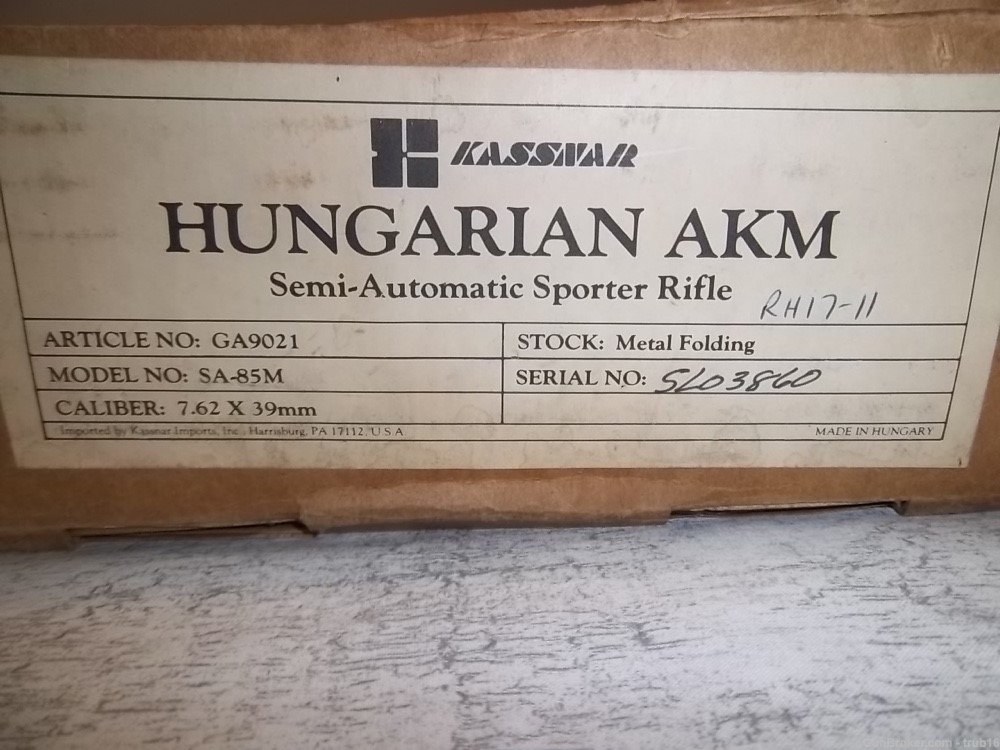 Kassnar FEG Hungarian AKM AK-47 7.62x39 PRE BAN Folding Rifle 99%+ IN BOX-img-0