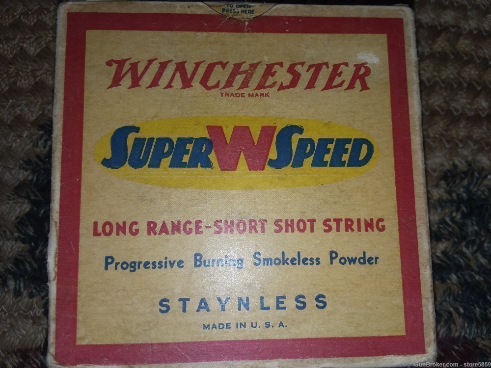Vintage WINCHESTER SUPER SPEED 12 Gauge Shot Shells-img-0