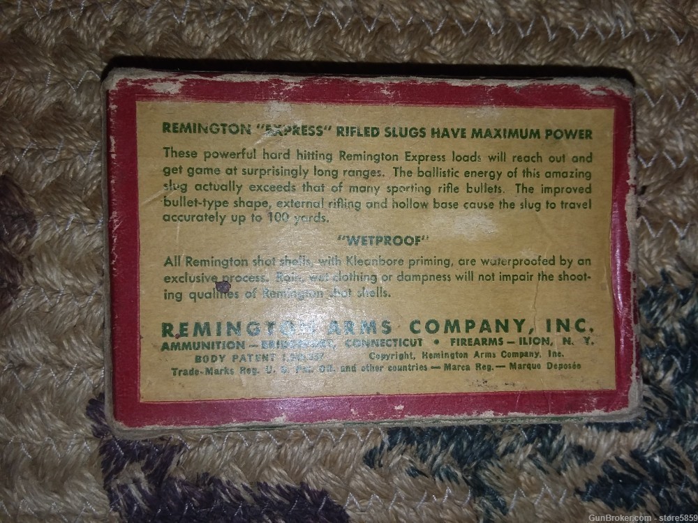 Vintage REMINGTON EXPRESS 16 Ga. Paper Rifled Slugs-img-2