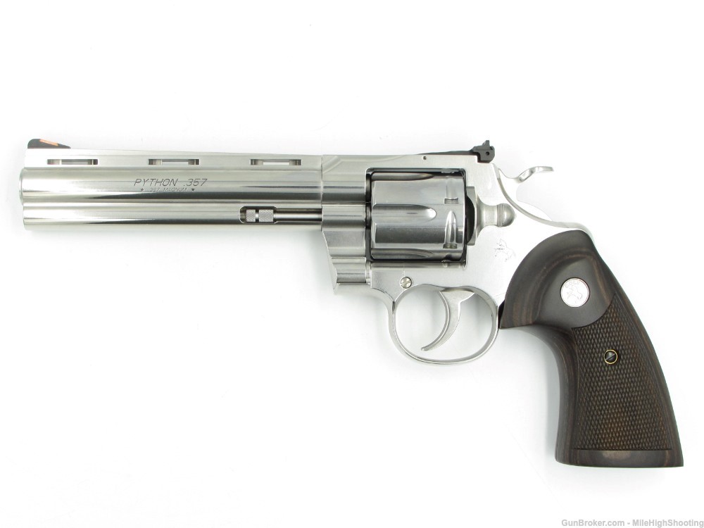 NIB Colt Python 6" .357 Stainless Finish Wood Grips SP6WTS -img-3
