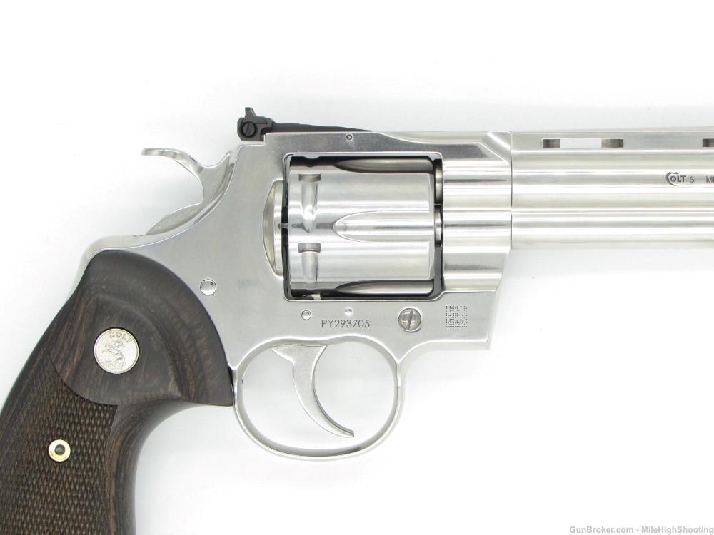 NIB Colt Python 6" .357 Stainless Finish Wood Grips SP6WTS -img-8