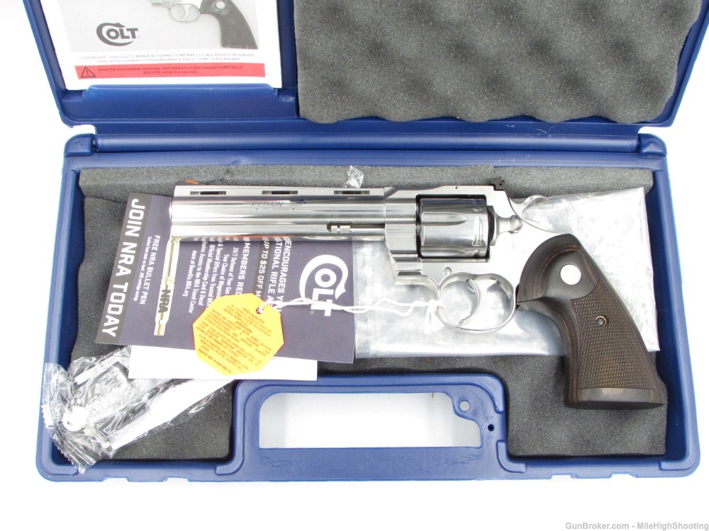 NIB Colt Python 6" .357 Stainless Finish Wood Grips SP6WTS -img-13