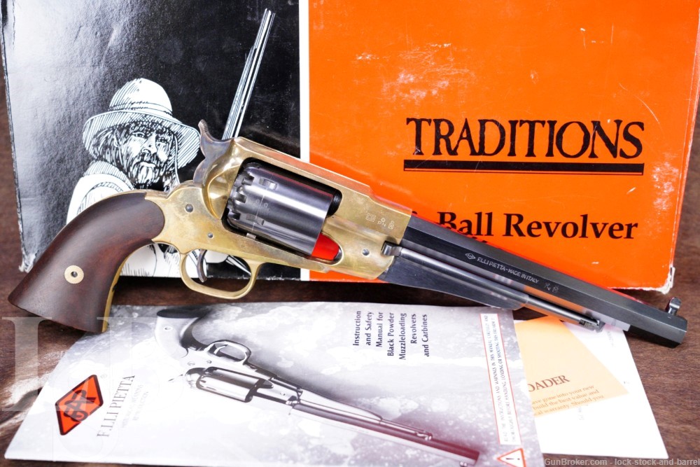 Traditions 1858 New Army Brass Frame  .44 Cal Percussion Revolver Antique -img-0