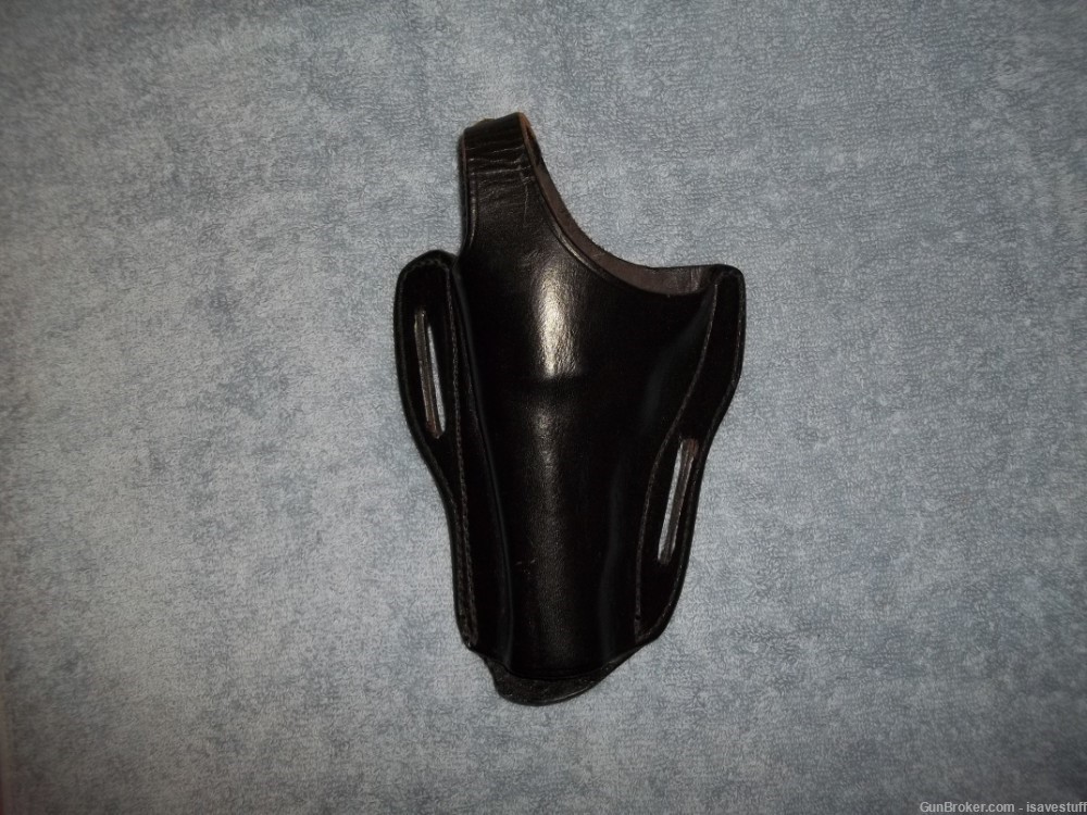 Smith & Wesson LOGO L/H OWB Leather Holster 10 13 19 66 Ruger Speed Service-img-6