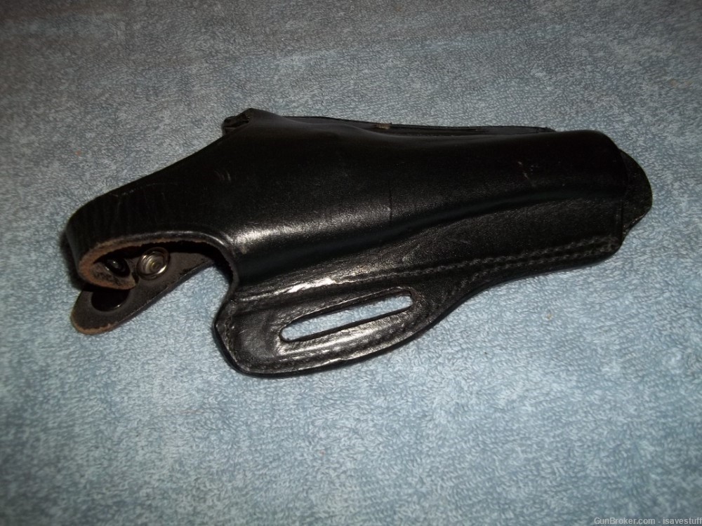 Smith & Wesson LOGO L/H OWB Leather Holster 10 13 19 66 Ruger Speed Service-img-4