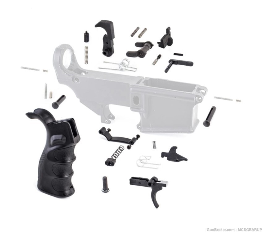 AR15 Skeletonized ButtStock Buffer Tube Lower Parts Kit Combo -img-1