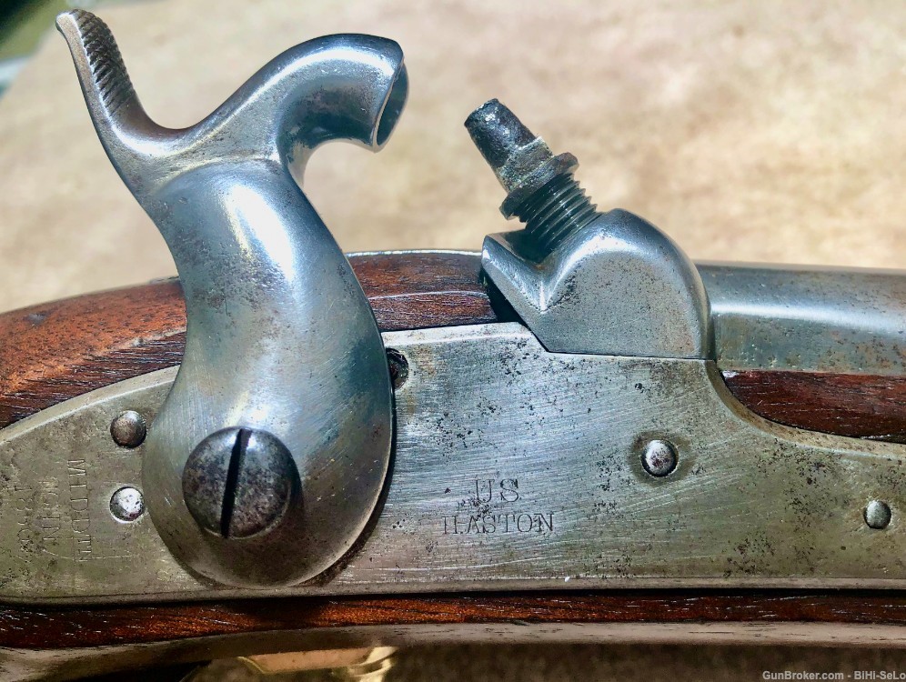 D9 US 1842 .54 Cavalry Pistol, H.ASTON 1850, Very Good, Shooter,......$ 700-img-5