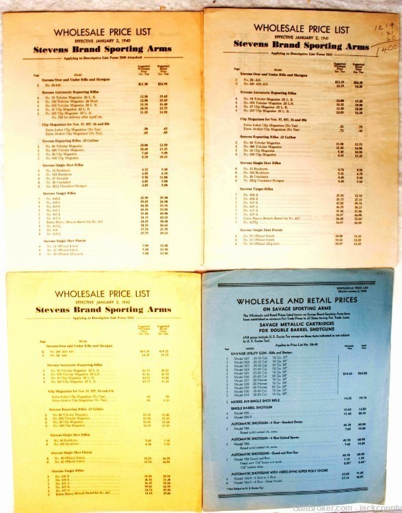 Lot of Early 1940's Stevens Catalogs/Wholesale Price Lists -img-4