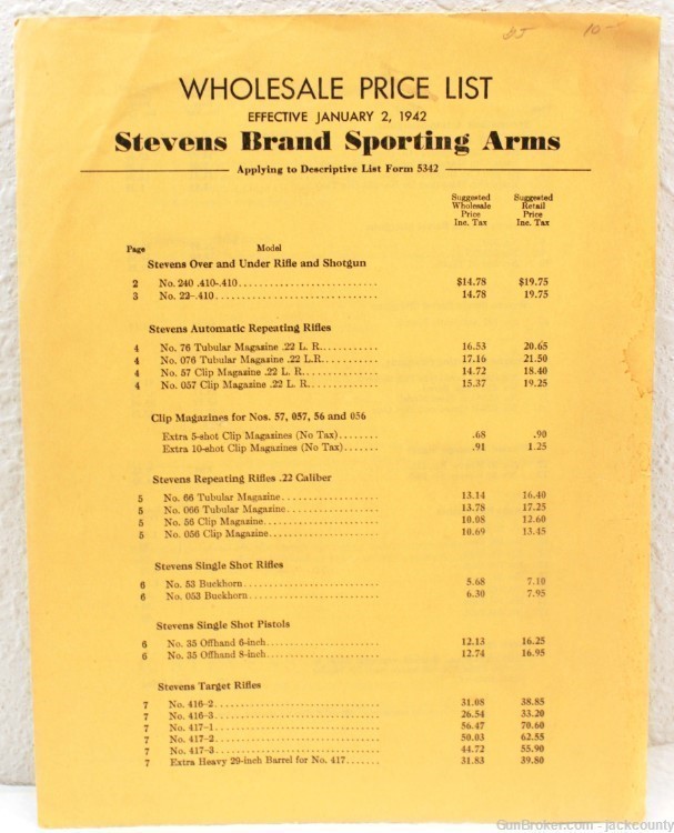 Lot of Early 1940's Stevens Catalogs/Wholesale Price Lists -img-7