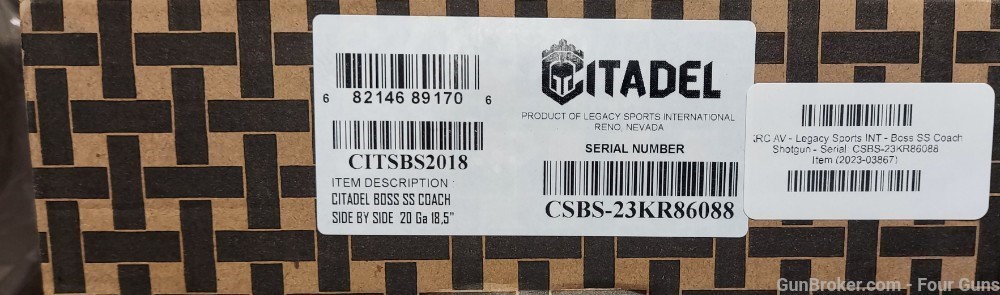 Citadel Coach SXS 20Ga 18" Side by Side Shotgun CITSBS2018-img-6