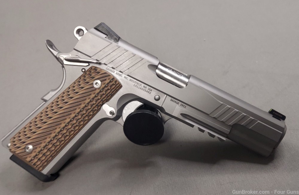 Savage 1911 Government Style .45 ACP Stainless Pistol w/ Rail 5" 67203-img-1