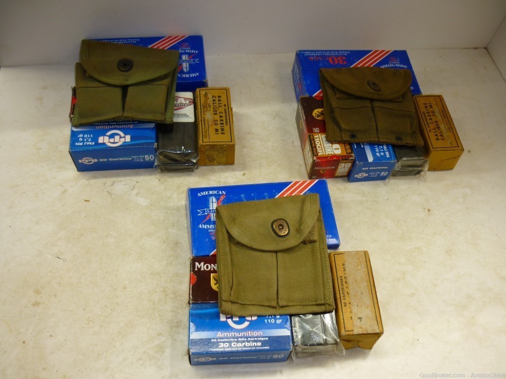 200rd - STARTER LOT + 2ct NEW MAGS + Pouch - 30 CARBINE M1 - PPU LC -img-36