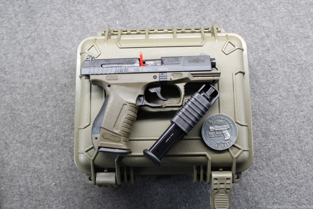 NIB German Walther P99-AS'Final Edition'9mm Military Green Pistol+Case&Coin-img-1