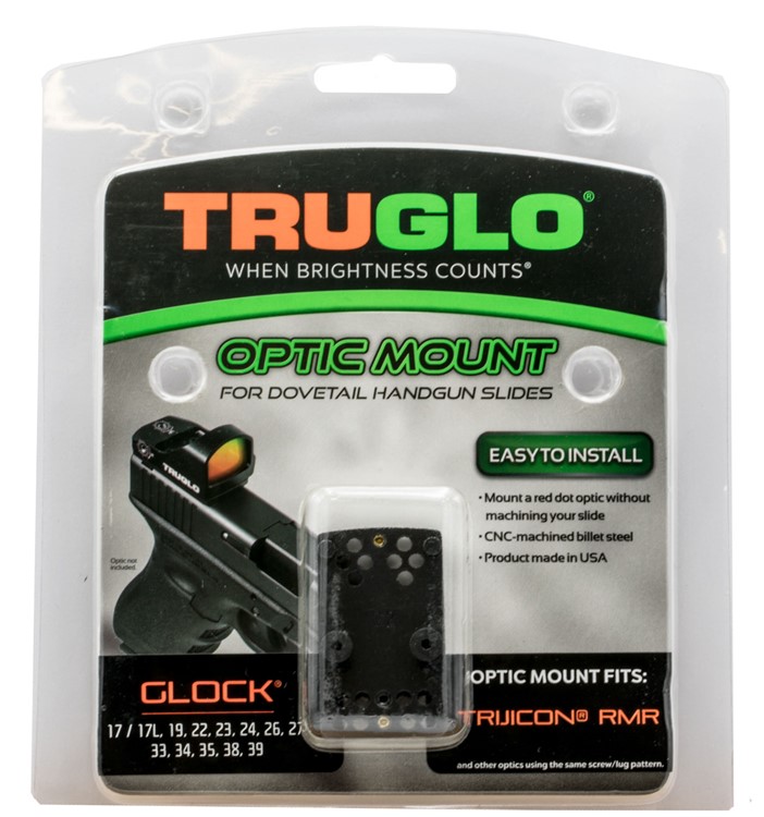 TruGlo Adapter Mount  For Handgun Fits Glock MOS 17/19/22-24/26/27/33-35/38-img-0