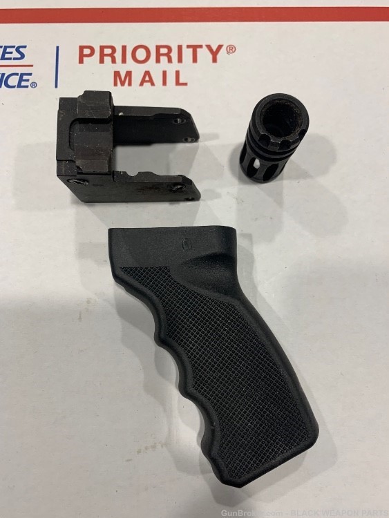 Ak pistol parts rear block grip and flash hider -img-1