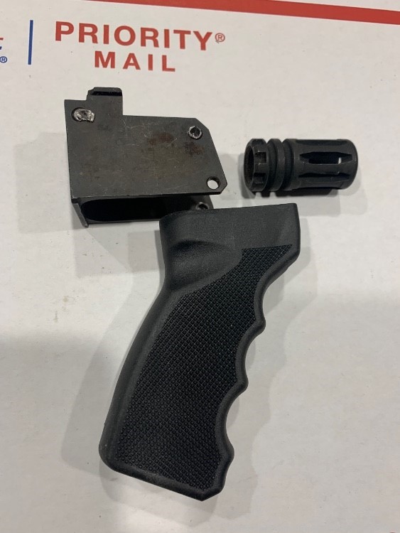 Ak pistol parts rear block grip and flash hider -img-0