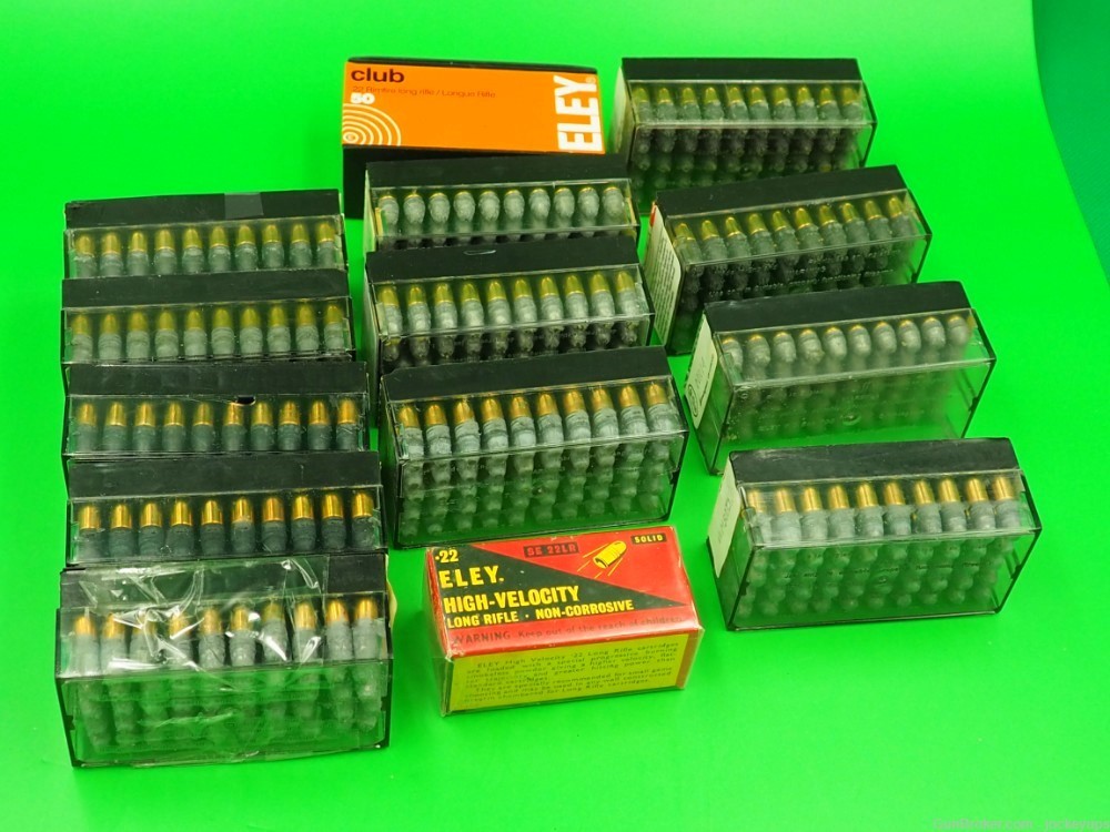 Vintage Highly Collectible ELEY 22LR Ammo LOT 14 factory sealed boxes  -img-3