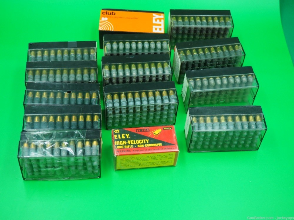 Vintage Highly Collectible ELEY 22LR Ammo LOT 14 factory sealed boxes  -img-4