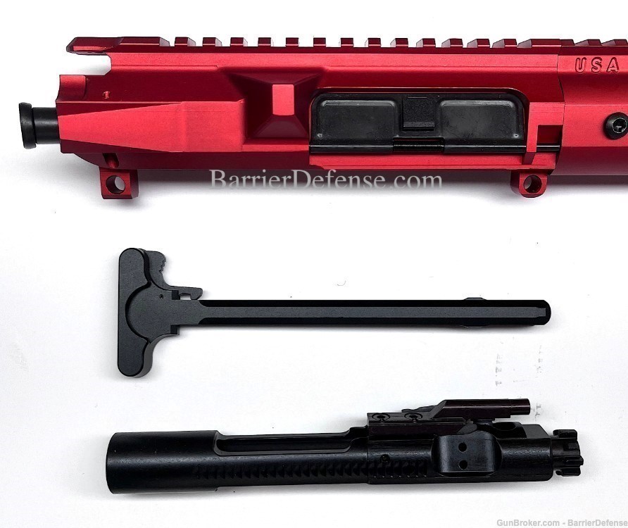 Anodized RED AR-15 18" Stainless Steel SOCOM Upper + Air-Lite M-Lok-img-1