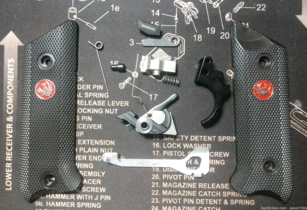 Ruger Mark 4 MK IV Target Grips & Internal Parts Lot - Trigger Hammer-img-0