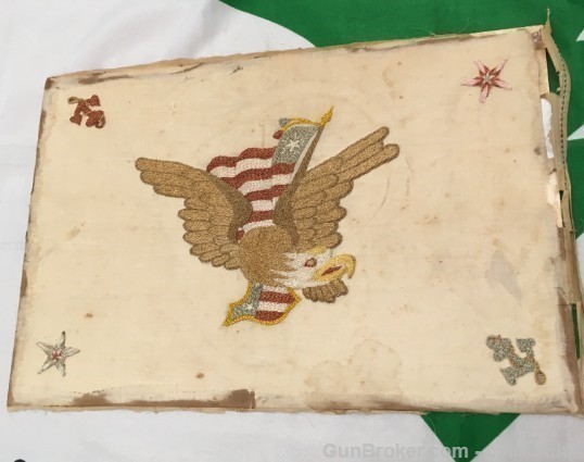 Sailors Eagle, flag, and shield embroidery, US naval 1890-img-0