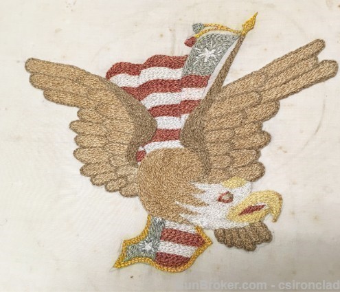 Sailors Eagle, flag, and shield embroidery, US naval 1890-img-2