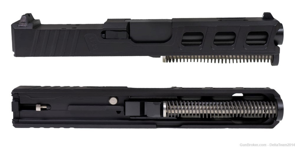 9mm Complete Pistol Slide - Glock 19 Compatible - Lightning Cut - Assembled-img-1