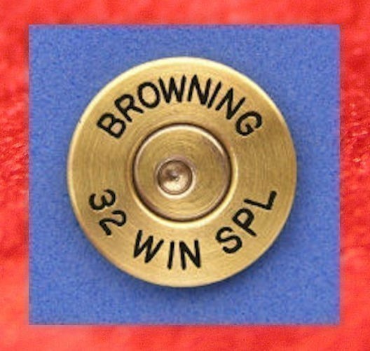 Browning Brass 32 WIN SPL  Brass Cartridge Hat Pin  Tie Tac  Ammo Bullet-img-0